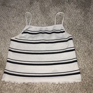 Black and white crop tank top